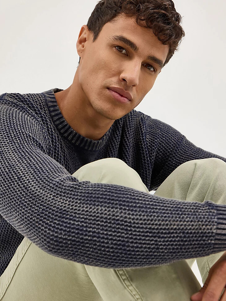 herren-pullover mit rundhalsausschnitt marineblau