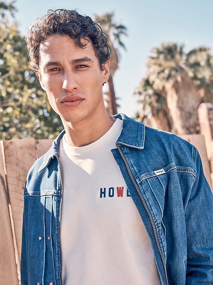 herren-t-shirt „howdy mit grafikprint vintage weiß