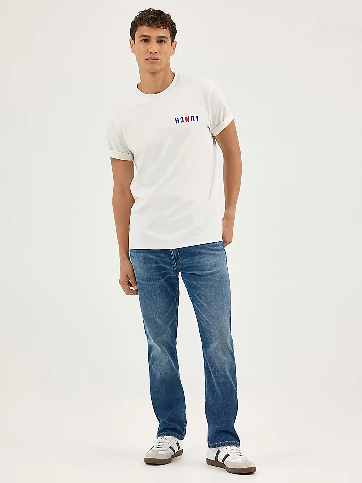 herren-t-shirt „howdy mit grafikprint vintage weiß