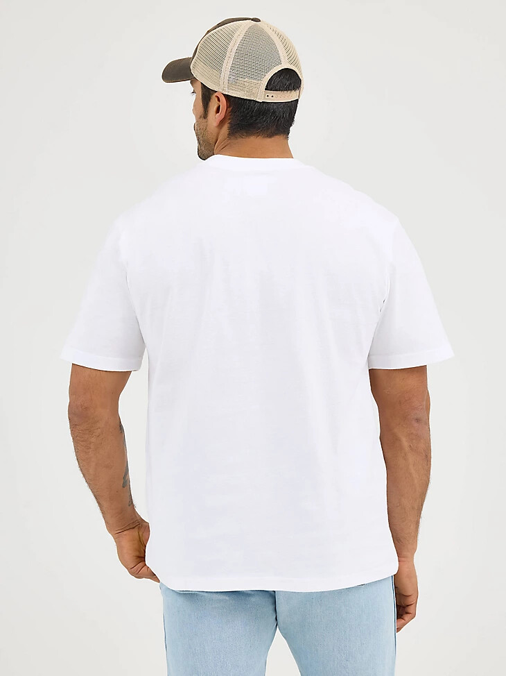 weißes arbeits-t-shirt für herren mit tasche