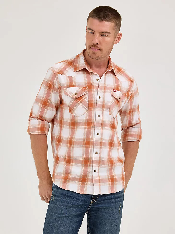 herren kariertes hemd aus gebrochenem twill haselnuss