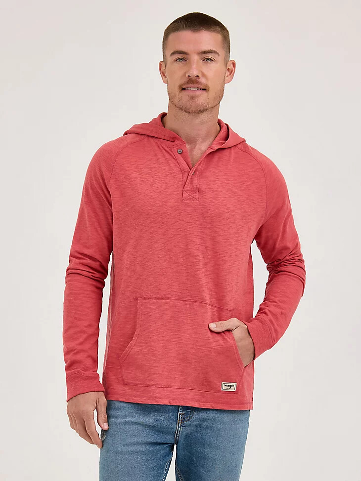 leichter herren-kapuzenpullover kardinalrot