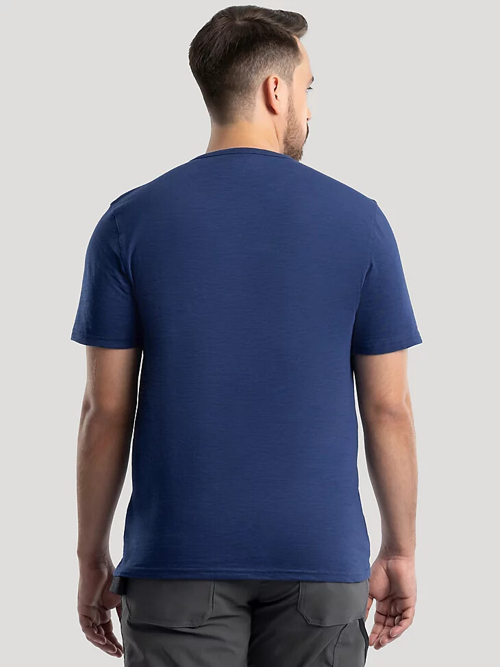herren slub knit pocket t-shirt estate blue
