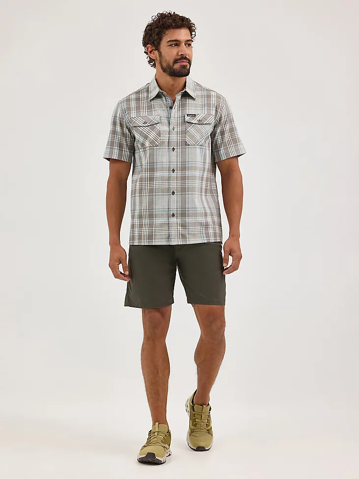 evergreen kurzarm-utility-hemd für herren aster dusty olive