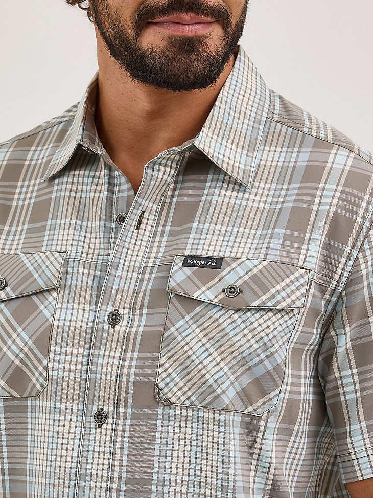 evergreen kurzarm-utility-hemd für herren aster dusty olive