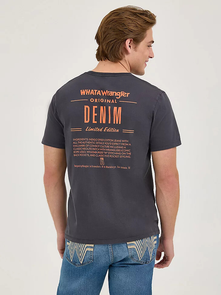 wrangler x whataburger herren-t-shirt „ingrant verwaschenes schwarz