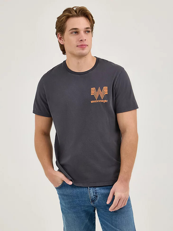 wrangler x whataburger herren-t-shirt „ingrant verwaschenes schwarz