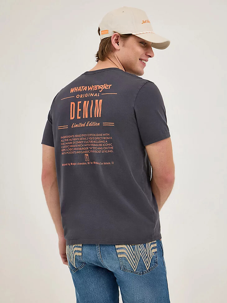 wrangler x whataburger herren-t-shirt „ingrant verwaschenes schwarz