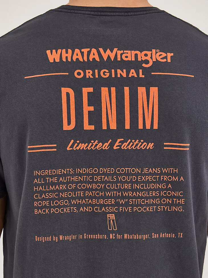 wrangler x whataburger herren-t-shirt „ingrant verwaschenes schwarz
