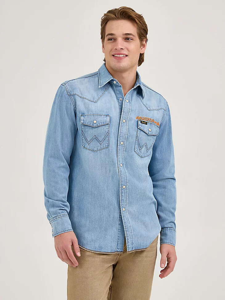 wrangler x whataburger westernhemd sonnengewaschen