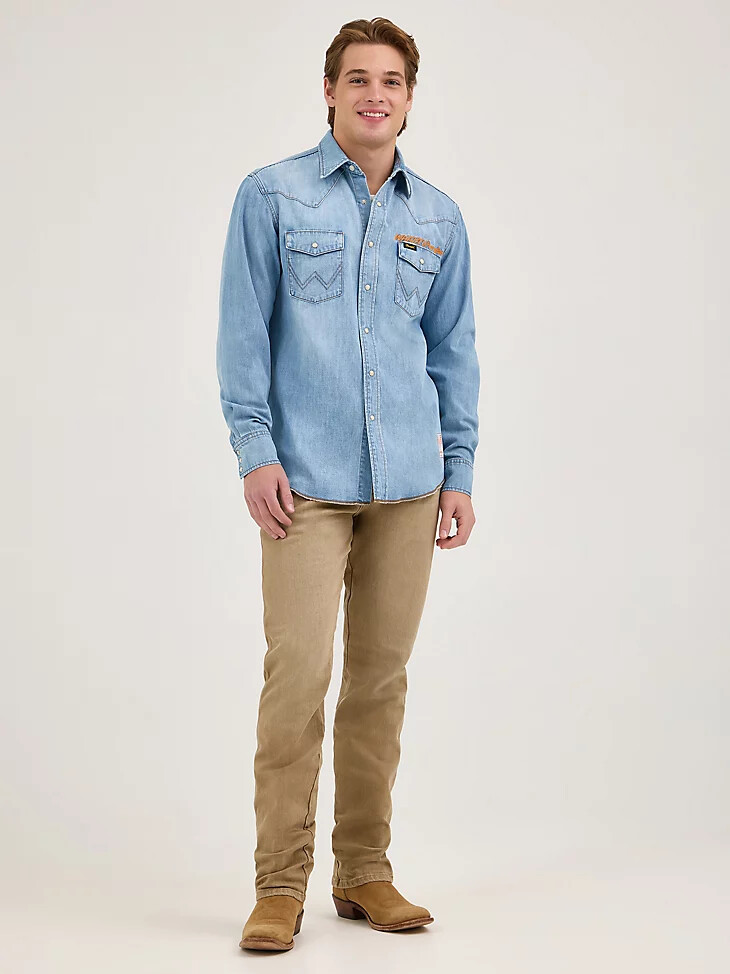 wrangler x whataburger westernhemd sonnengewaschen