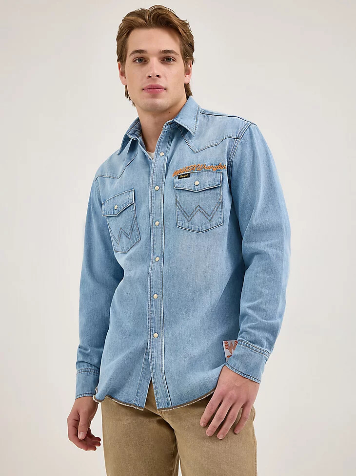 wrangler x whataburger westernhemd sonnengewaschen