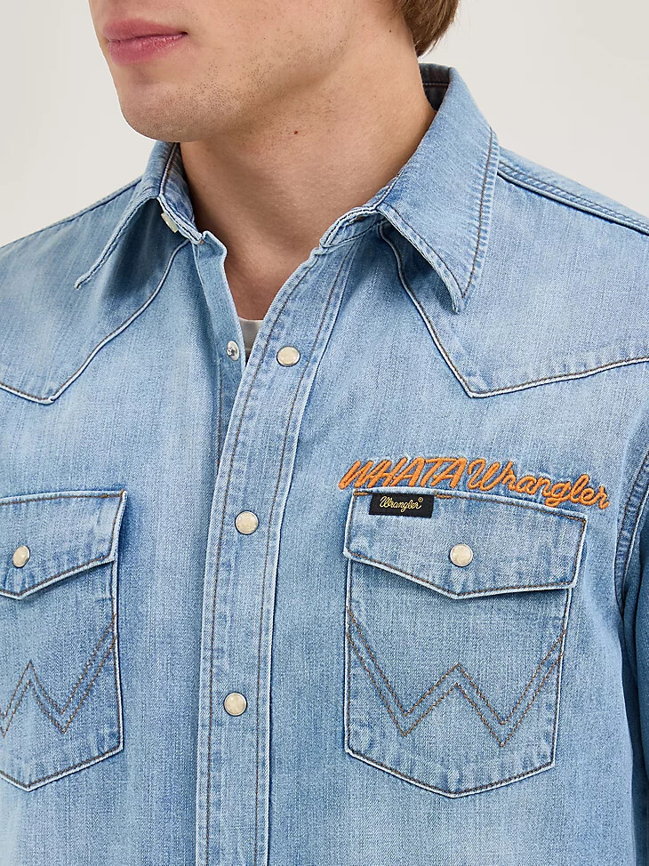 wrangler x whataburger westernhemd sonnengewaschen