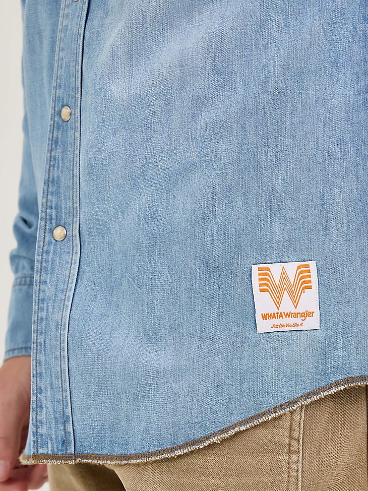 wrangler x whataburger westernhemd sonnengewaschen