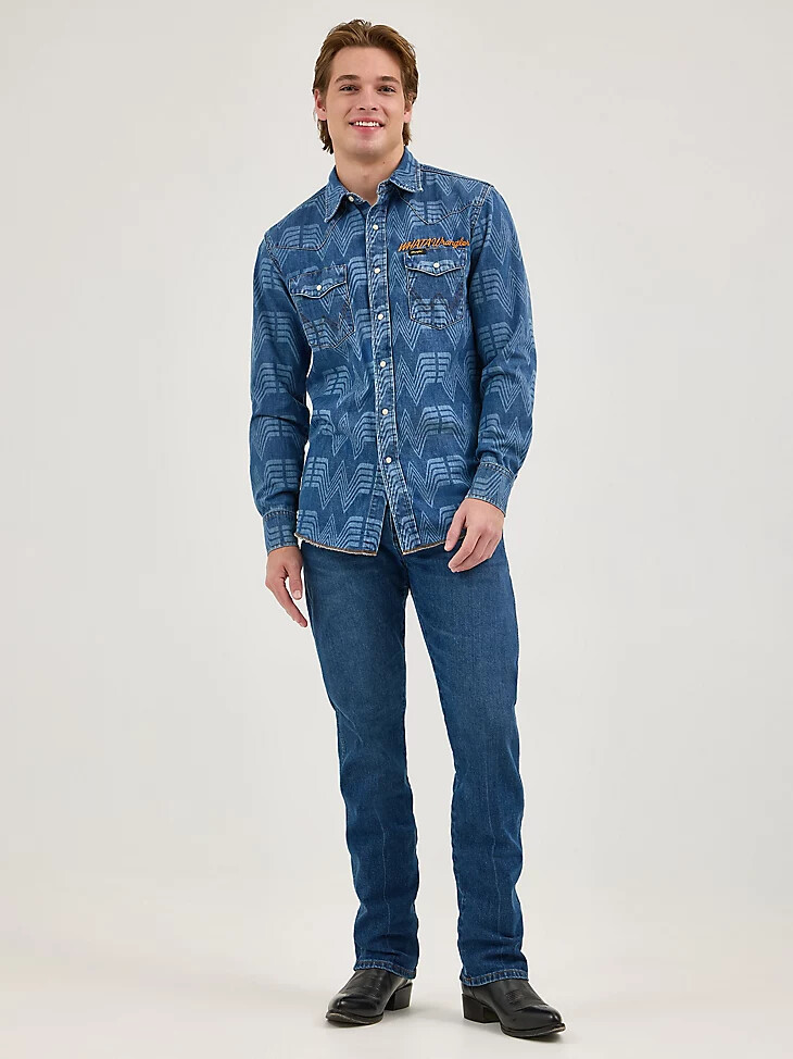 wrangler x whataburger western-print-hemd cowboy-waschung