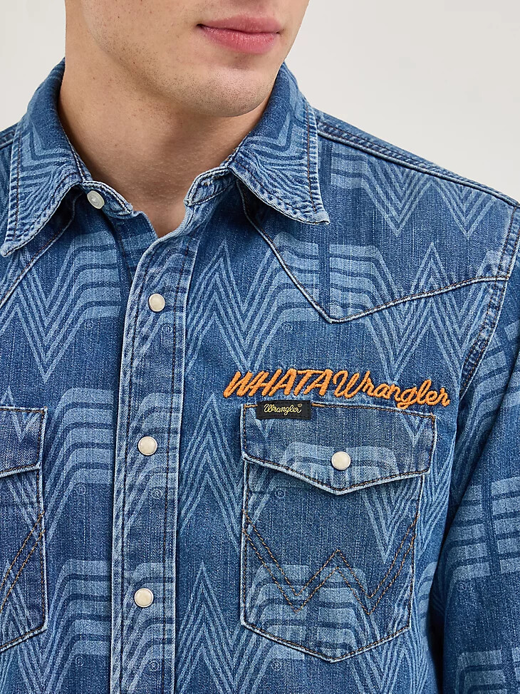 wrangler x whataburger western-print-hemd cowboy-waschung