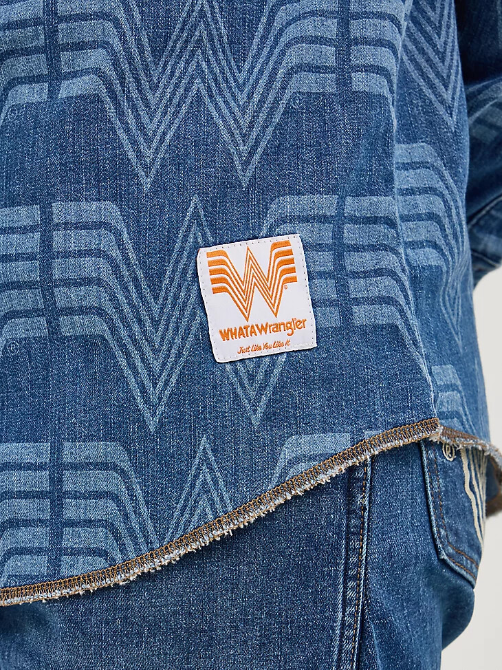 wrangler x whataburger western-print-hemd cowboy-waschung