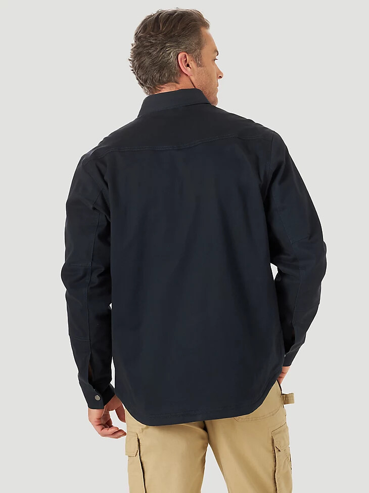 wrangler riggs workwear robuste arbeitsjacke mit fleecefutter dunkelblau