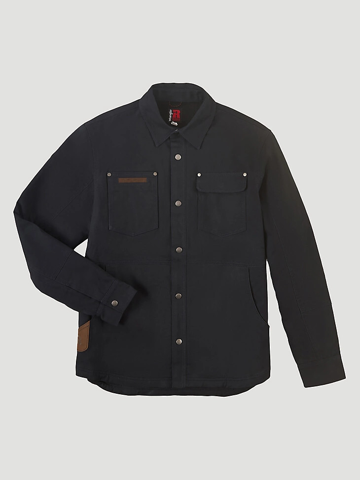 wrangler riggs workwear robuste arbeitsjacke mit fleecefutter dunkelblau
