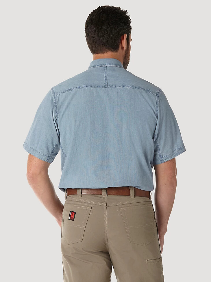 wrangler riggs workwear chambray arbeitshemd hellblau