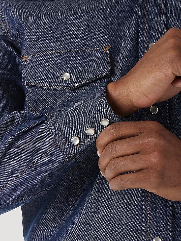 wrangler fr flammenhemmendes langarm-arbeitshemd aus denim