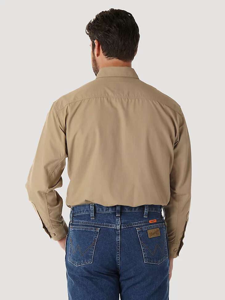 wrangler fr flammhemmendes riggs twill arbeitshemd khaki
