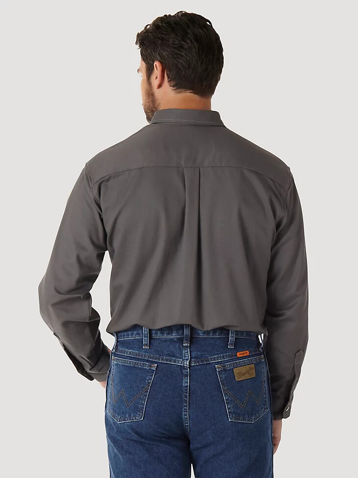wrangler fr flammenhemmendes riggs arbeitshemd schiefergrau