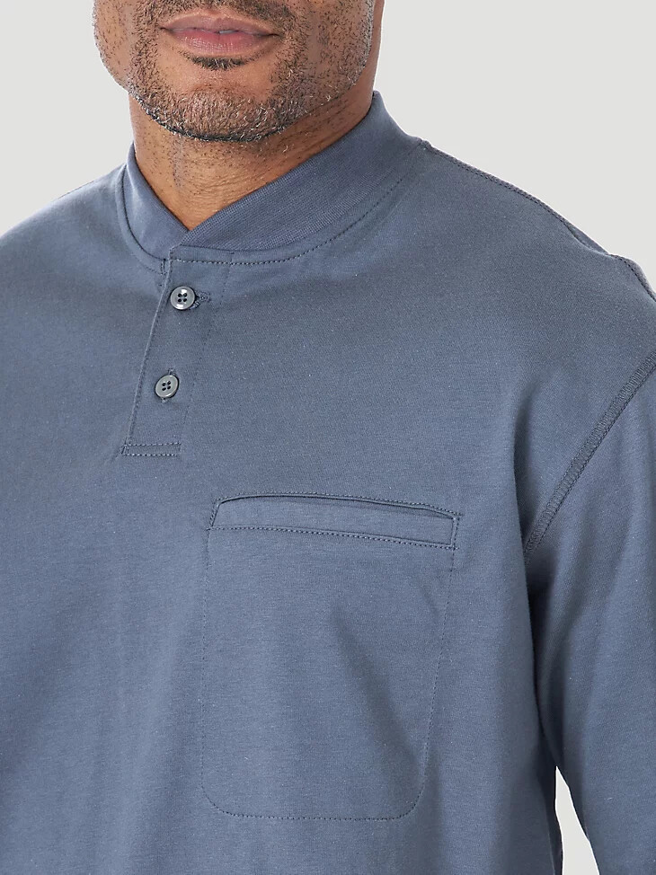 wrangler fr flammenhemmendes langarm-henley-shirt leicht castle rock