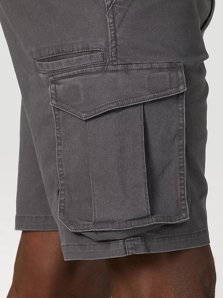 herren stretch-cargo-shorts mit fischgrätmuster asphalt