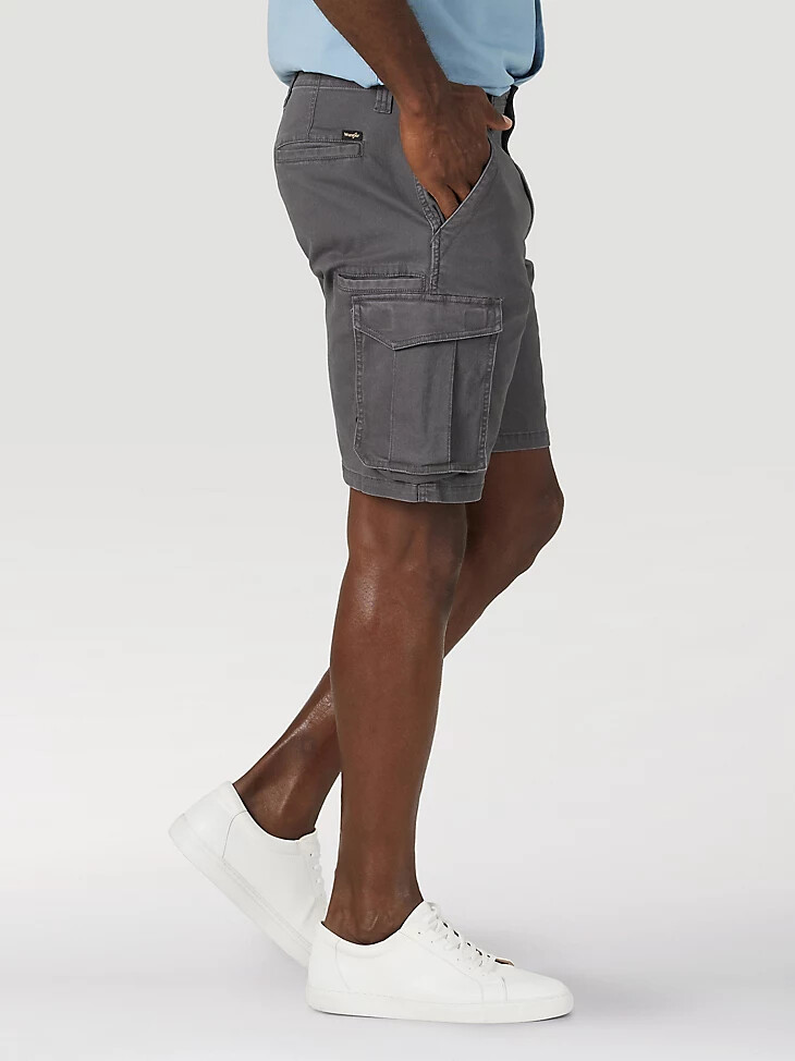 herren stretch-cargo-shorts mit fischgrätmuster asphalt
