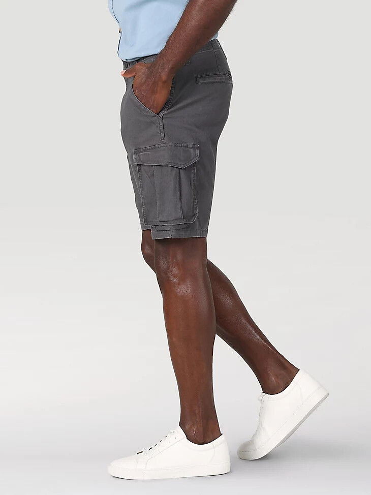 herren stretch-cargo-shorts mit fischgrätmuster asphalt