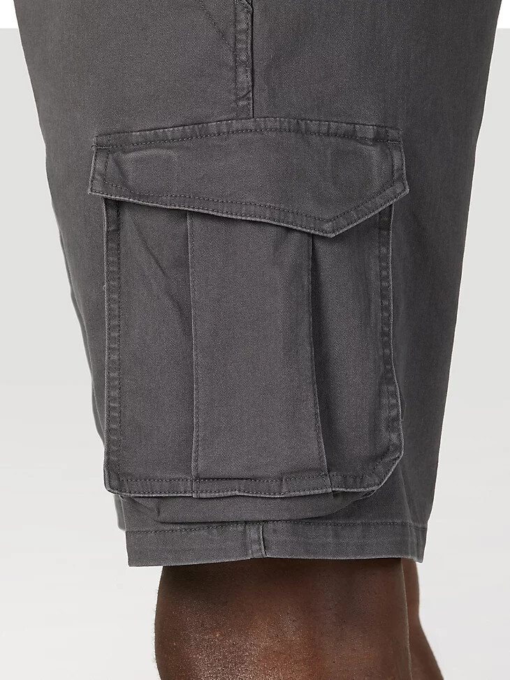 herren stretch-cargo-shorts mit fischgrätmuster asphalt