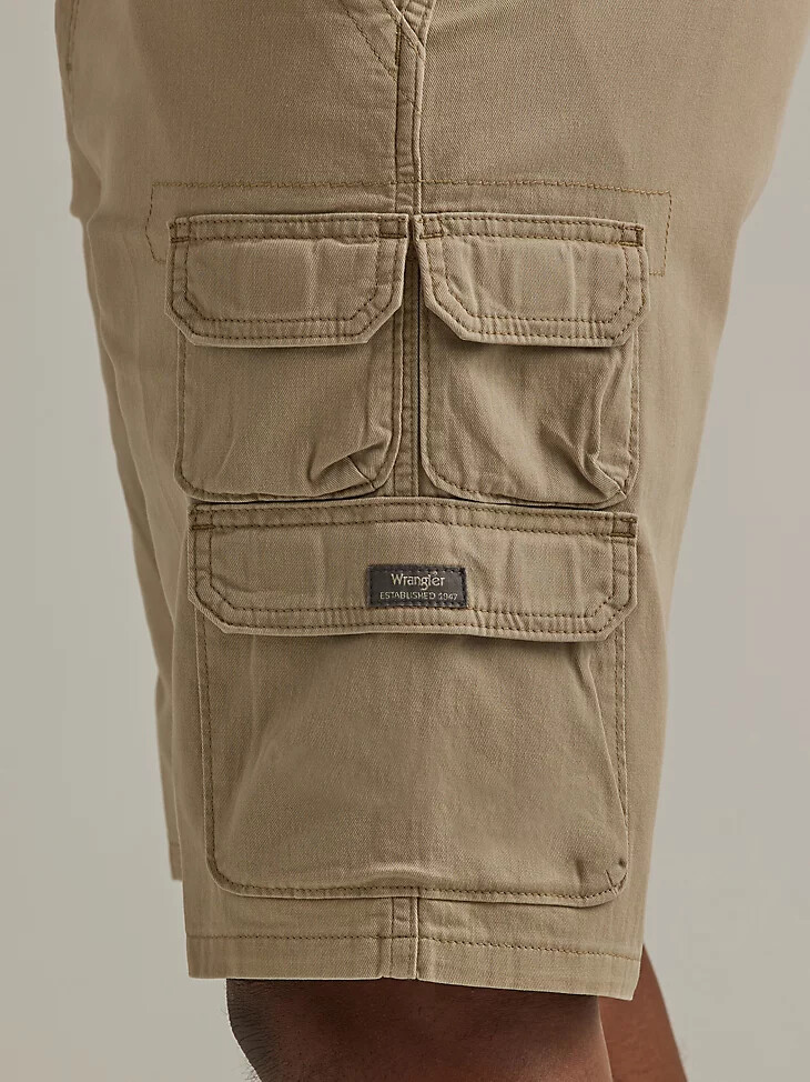 wrangler herren five star premium stacked cargo short twill