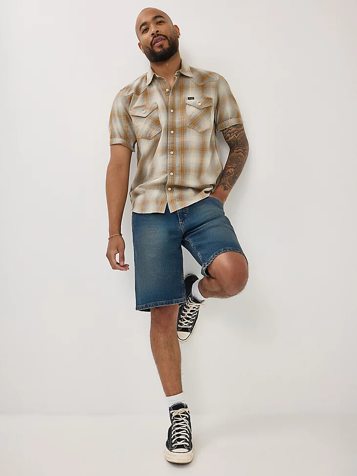 herren free to stretch denim short canyon fade