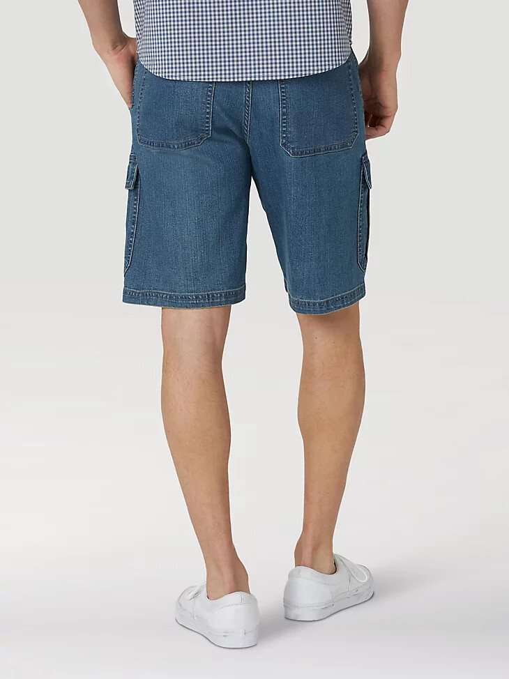 wrangler herren five star premium denim cargo shorts mittlere tönung