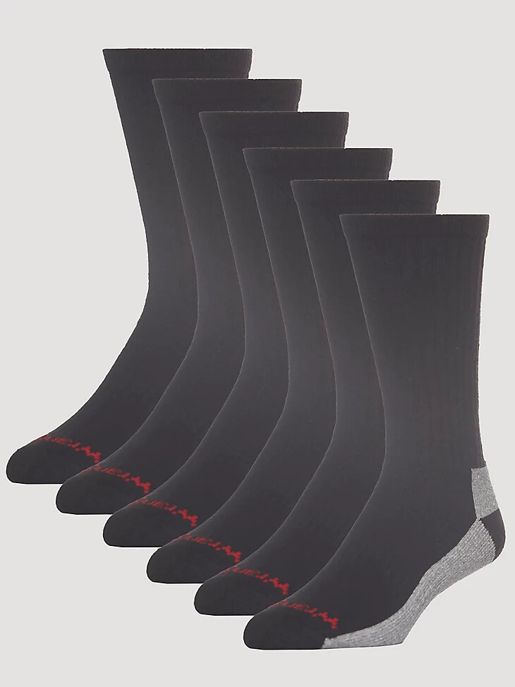 riggs workwear ultra dry crew socken 6er-pack schwarz