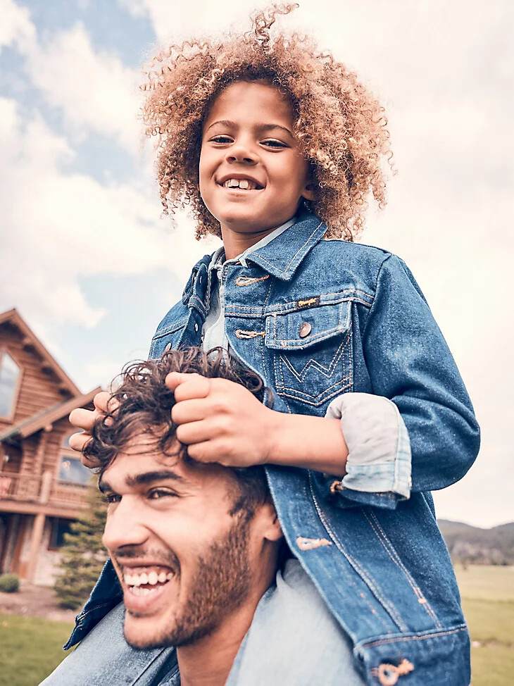 wrangler cowboy cut jeansjacke für jungen ungefüttert vorgewaschen