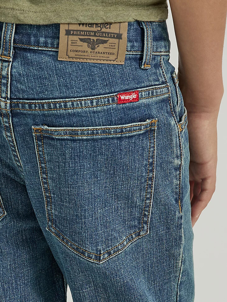 wrangler five star classic stretch bootcut jeans für jungen husky wasteland