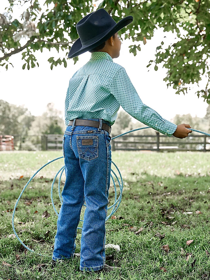 george strait cowboy cut kollektion von wrangler für jungen original fit jeans 4-7 schwerer stone denim