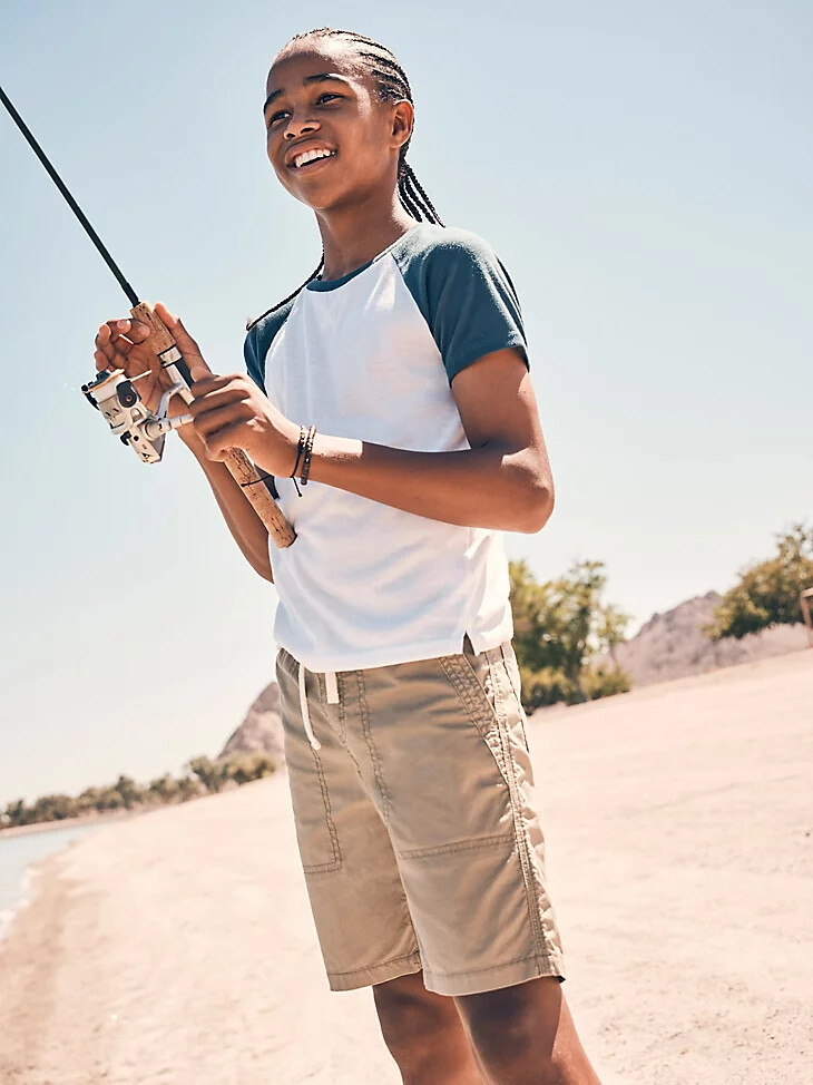 boys crew utility short military vintage khaki