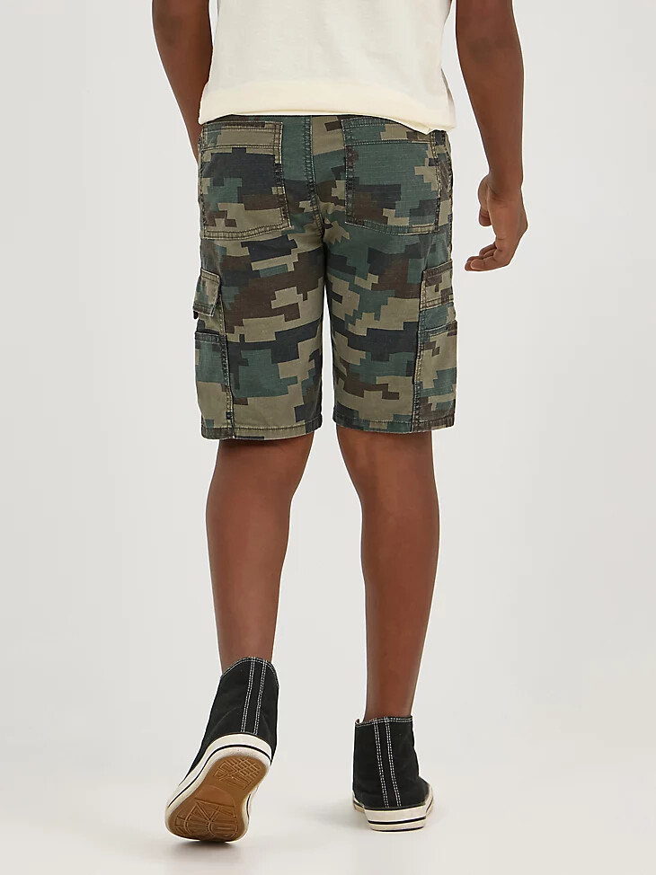 gamer cargo utility short für jungen grün-tarnfarben