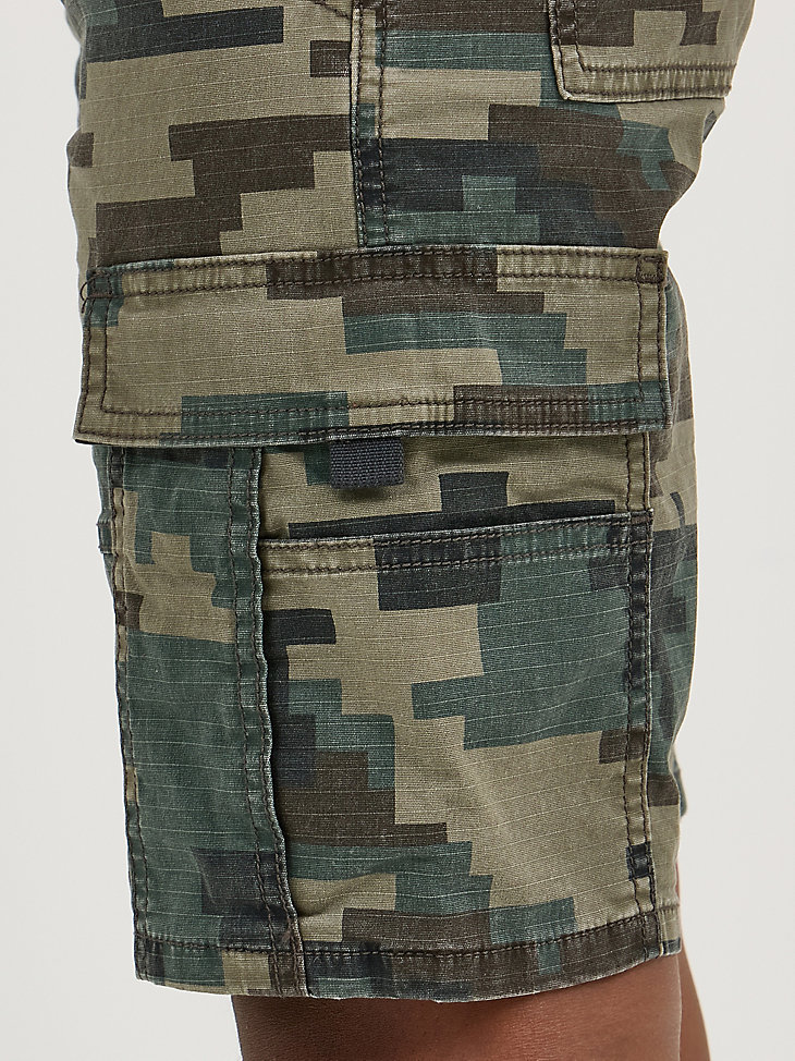 gamer cargo utility short für jungen grün-tarnfarben