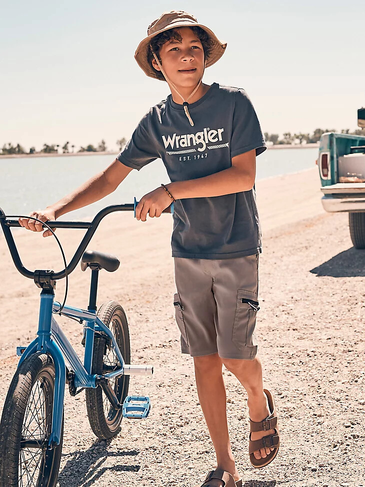 wrangler tech cargo short quiet shade für jungen