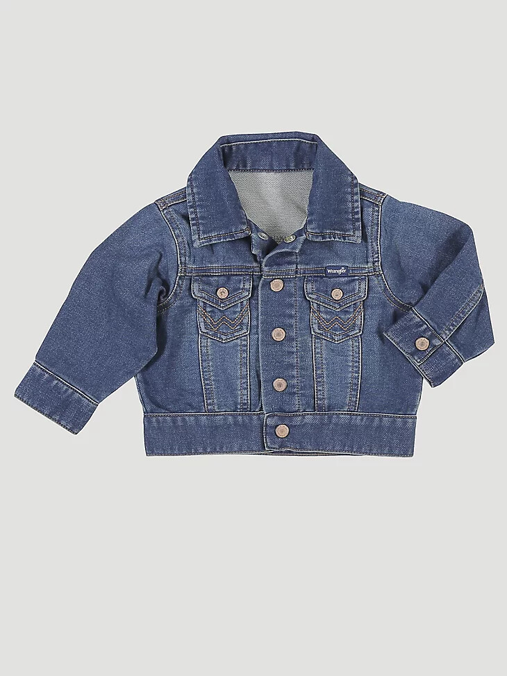klassische jeansjacke für jungen langärmlig dunkelblau