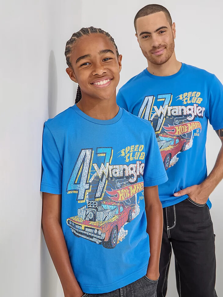 wrangler x hot wheels jungen speed club t-shirt blau