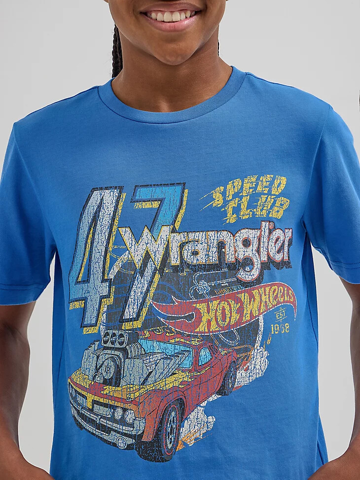 wrangler x hot wheels jungen speed club t-shirt blau