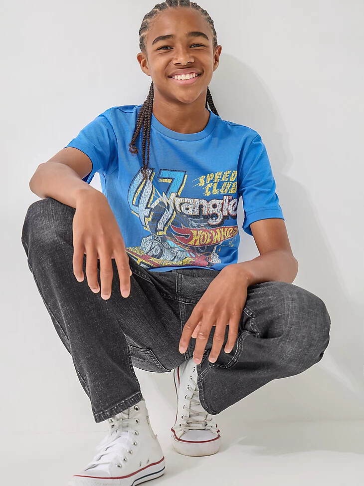 wrangler x hot wheels jungen speed club t-shirt blau