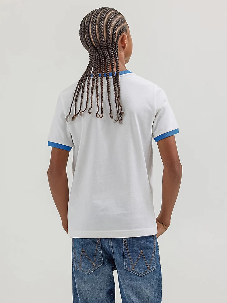 wrangler x hot wheels jungen-t-shirt mit ringer-effekt weißblau