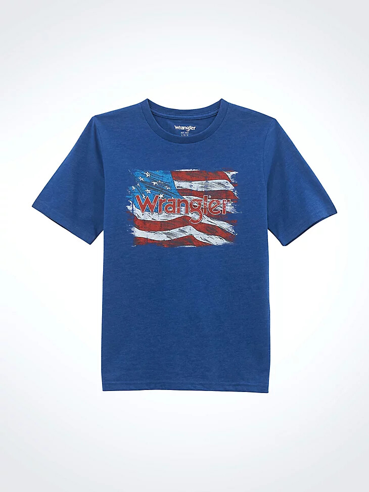 jungen-t-shirt mit logo-frontgrafik königsblau