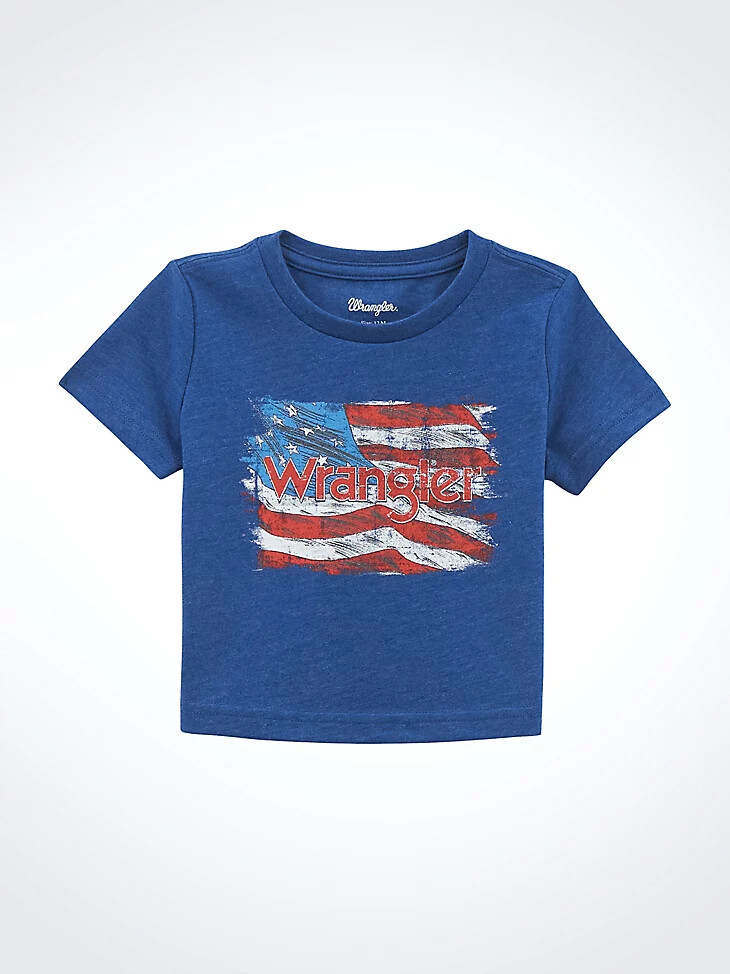 kurzarm-t-shirt mit grafik für kleine jungen königsblau